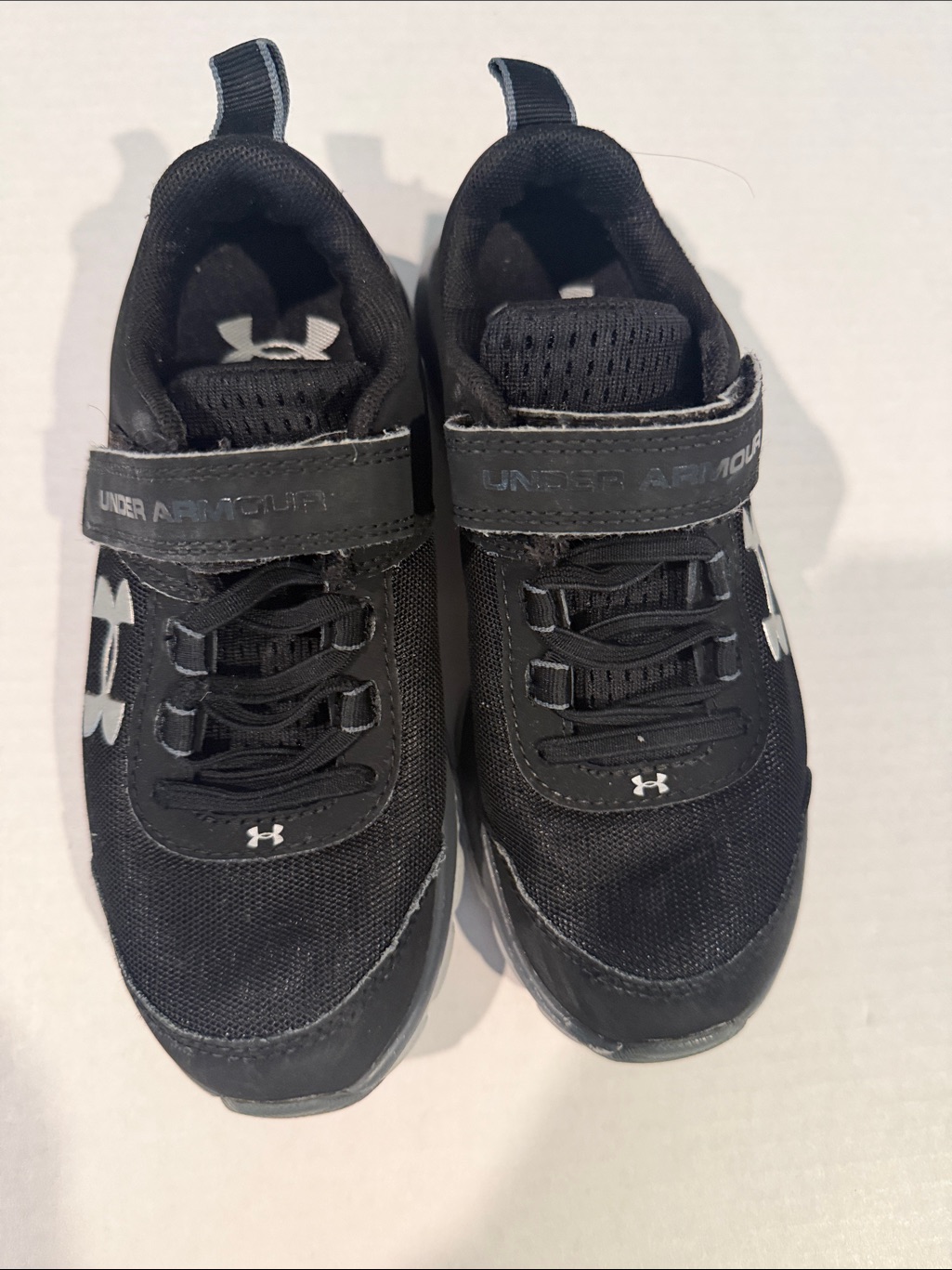 Under Armour Black Youth Velcro Athletic Shoes